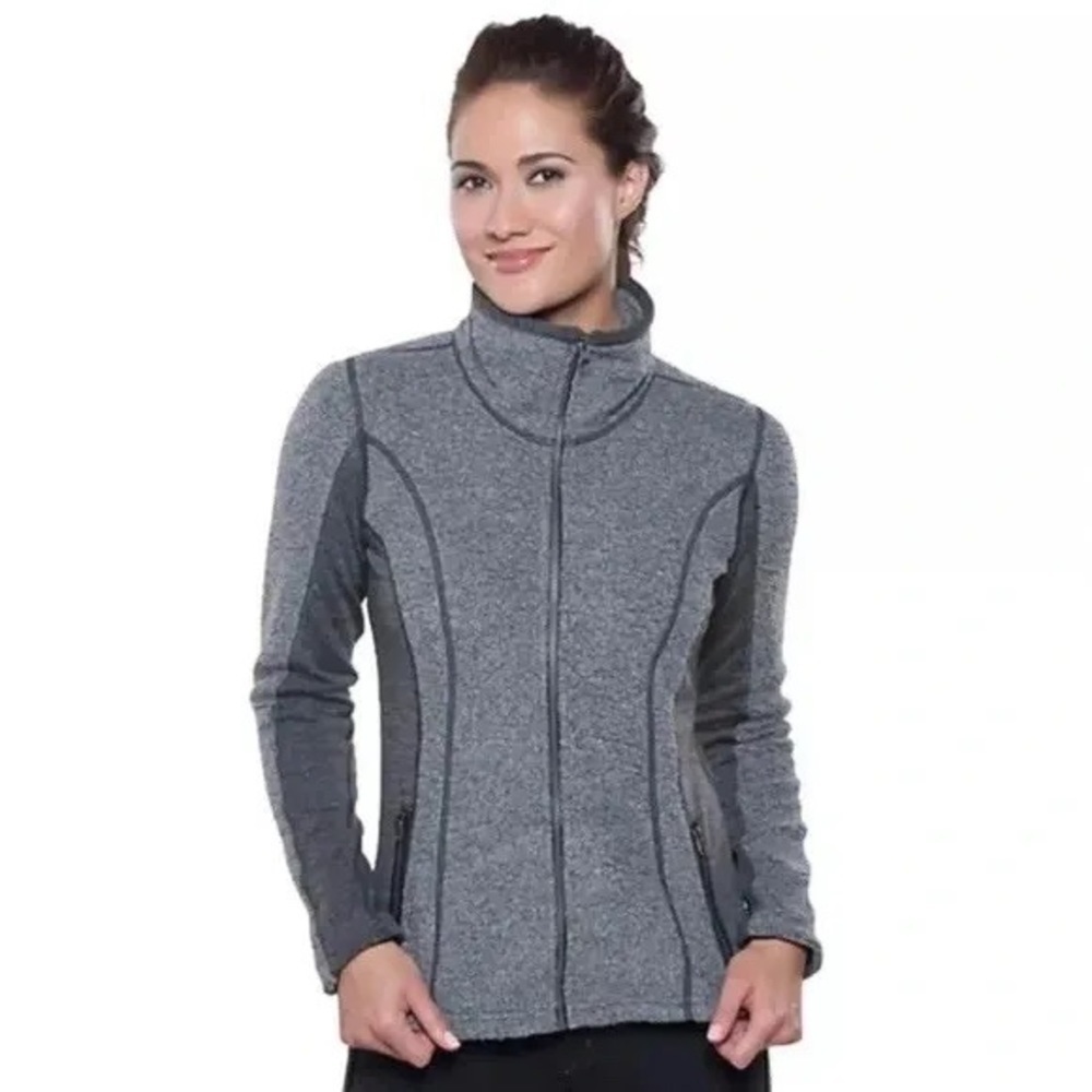 Kuhl Wool Blend Full Zip Sherpa Jacket Grey Medium